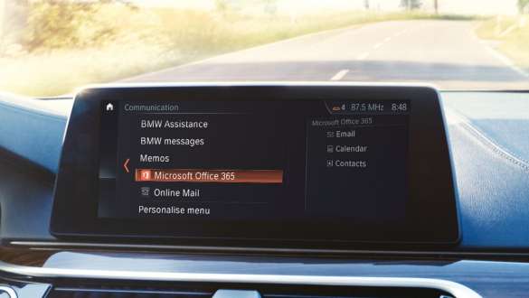 Microsoft Office BMW X5 Display de control aplicación Microsoft Office BMW X5 G05 2018 puesto de conducción