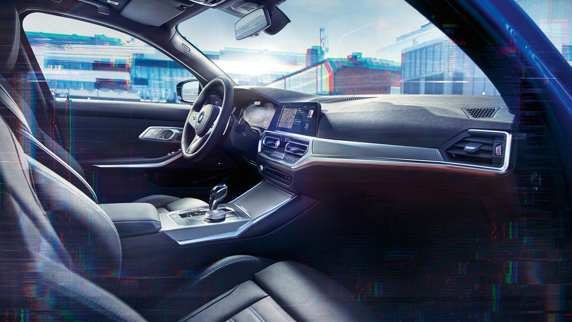 BMW Serie 3 Sedán, BMW Live Cockpit Professional. Acercamiento del interior del BMW Serie 3 Sedán con BMW Live Cockpit Professional.
