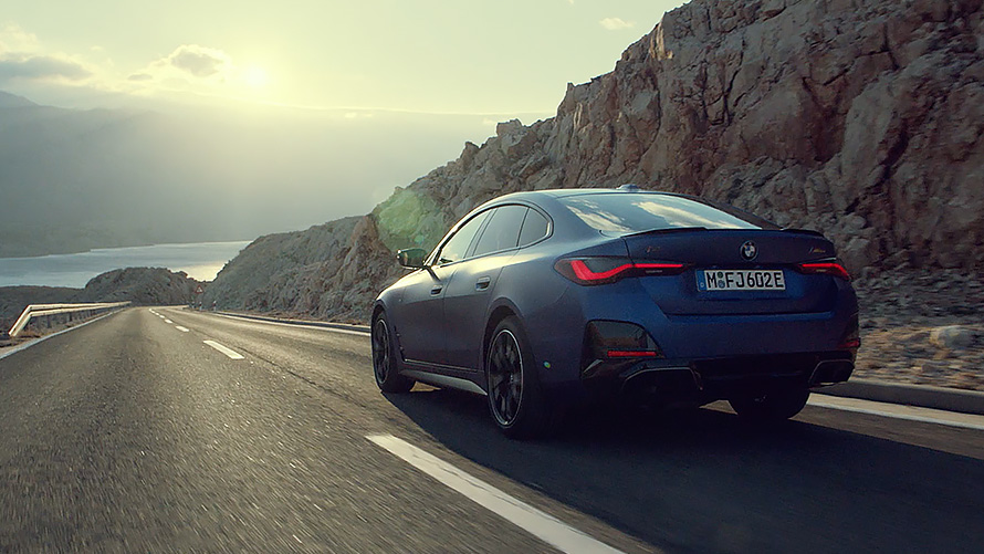 La deportividad del BMW i4 M50 totalmente eléctrico en una película G26 2021 La deportividad del BMW i4 M50 totalmente eléctrico en una película G26 2021