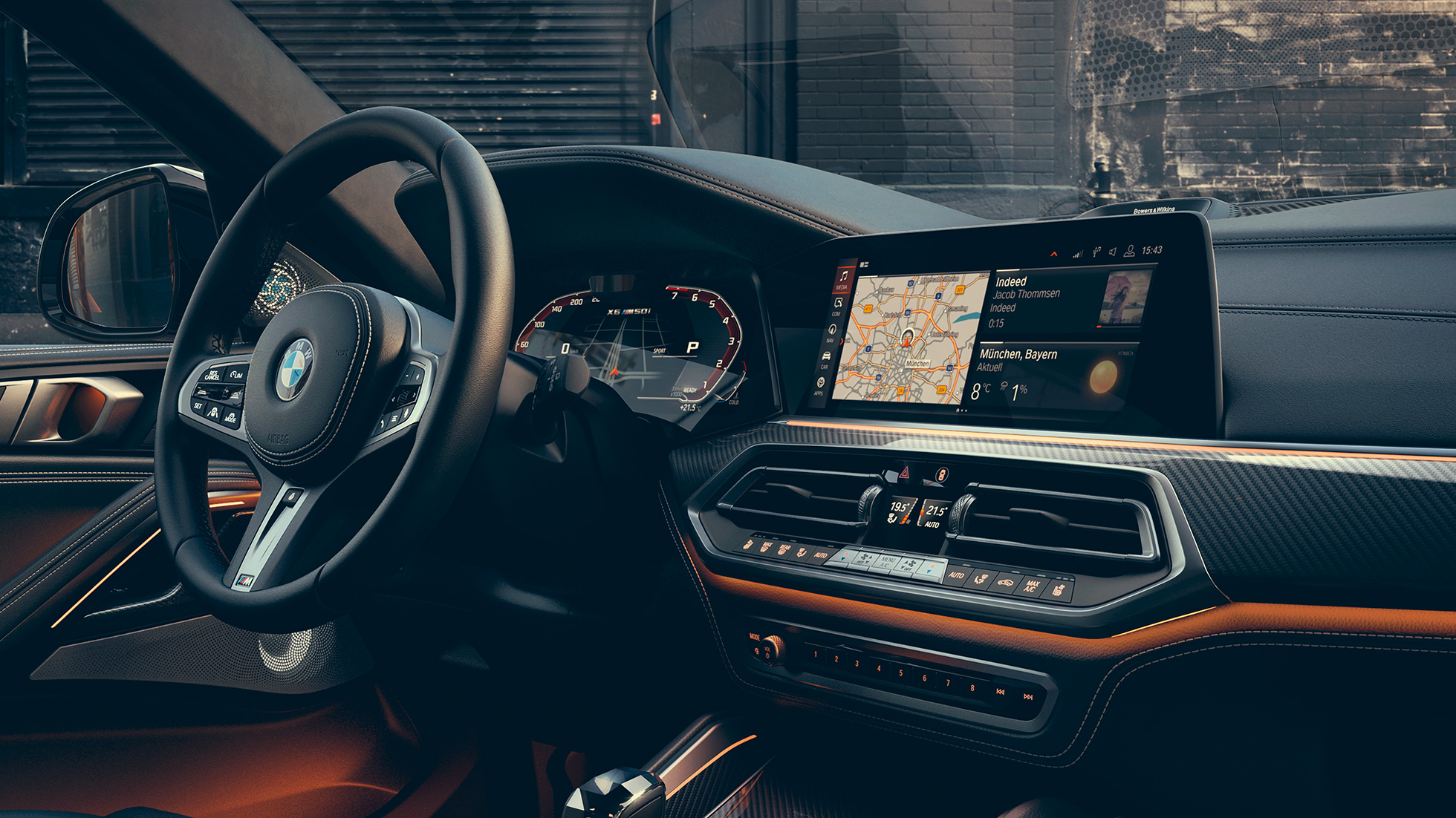 Cabina del BMW X6 M50i Cabina del BMW X6 M50i orientada al conductor